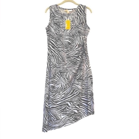 NEW Michael Kors 100% Organic Cotton Dress Sleeveless Black White Size M - Picture 8 of 11